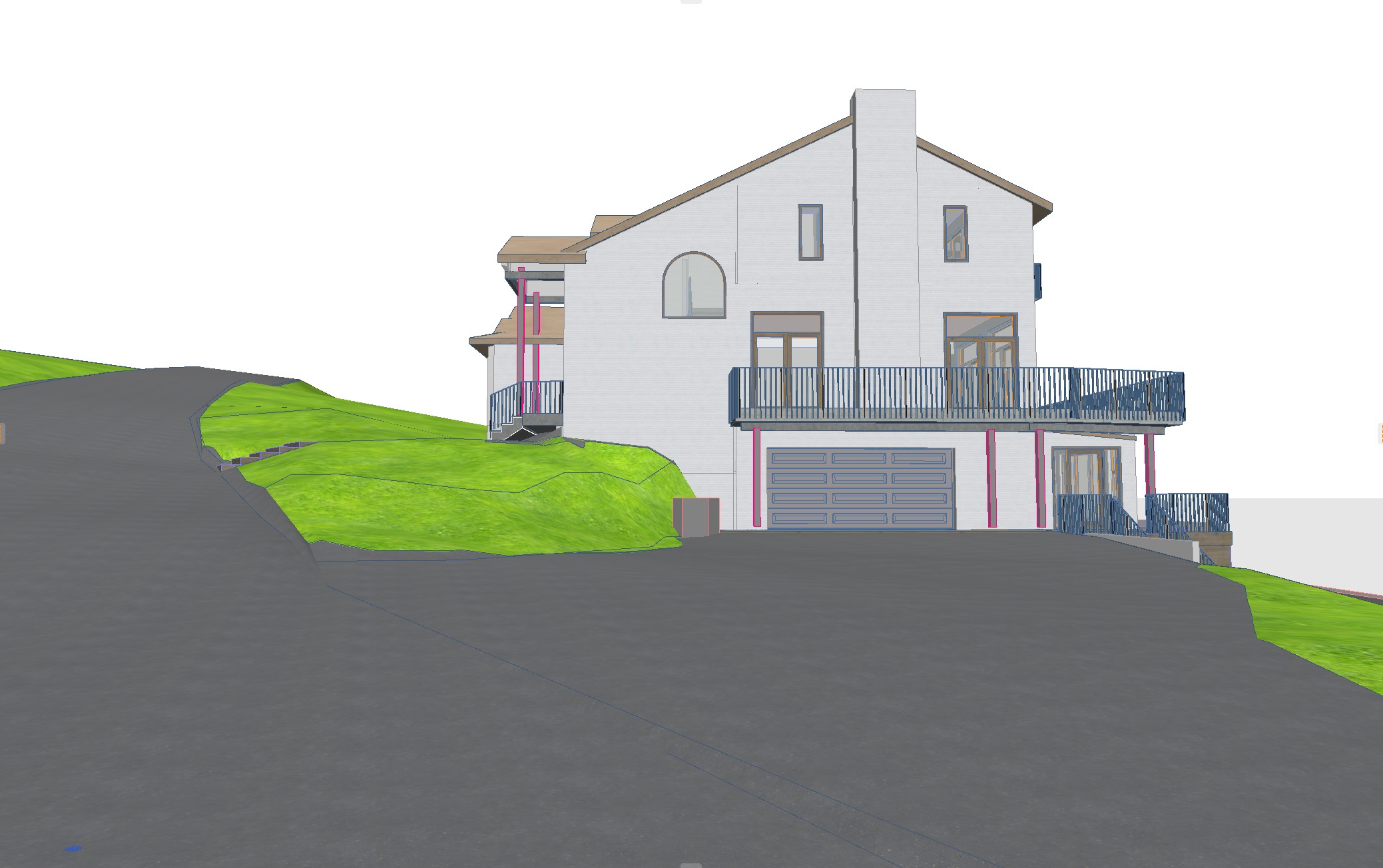 ArchiCAD 3D rendering of a private residence in Bloomingdale, NJ, side elevation