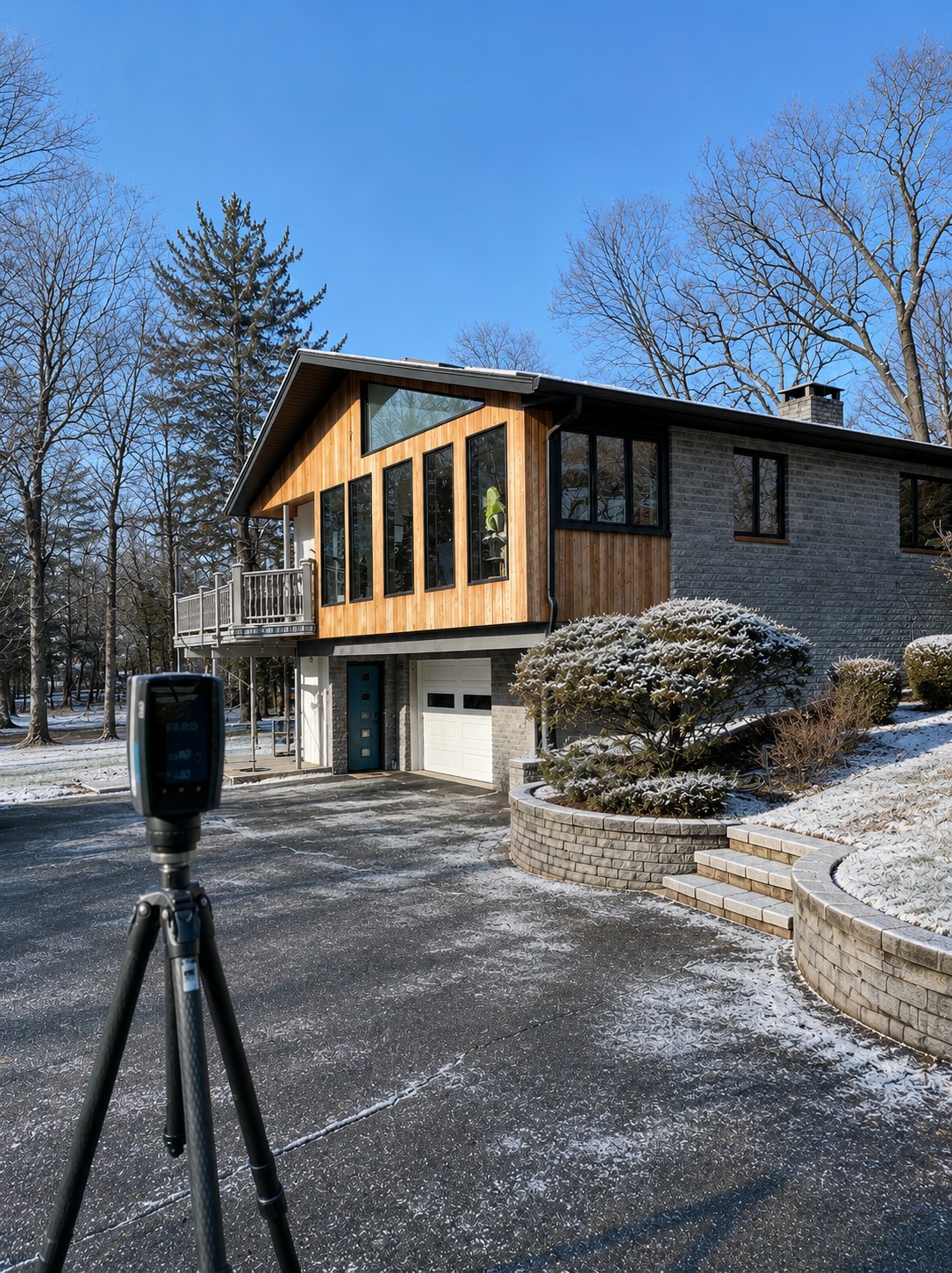FARO 3D laser scanner on site at a private residence in Ramsey, NJ