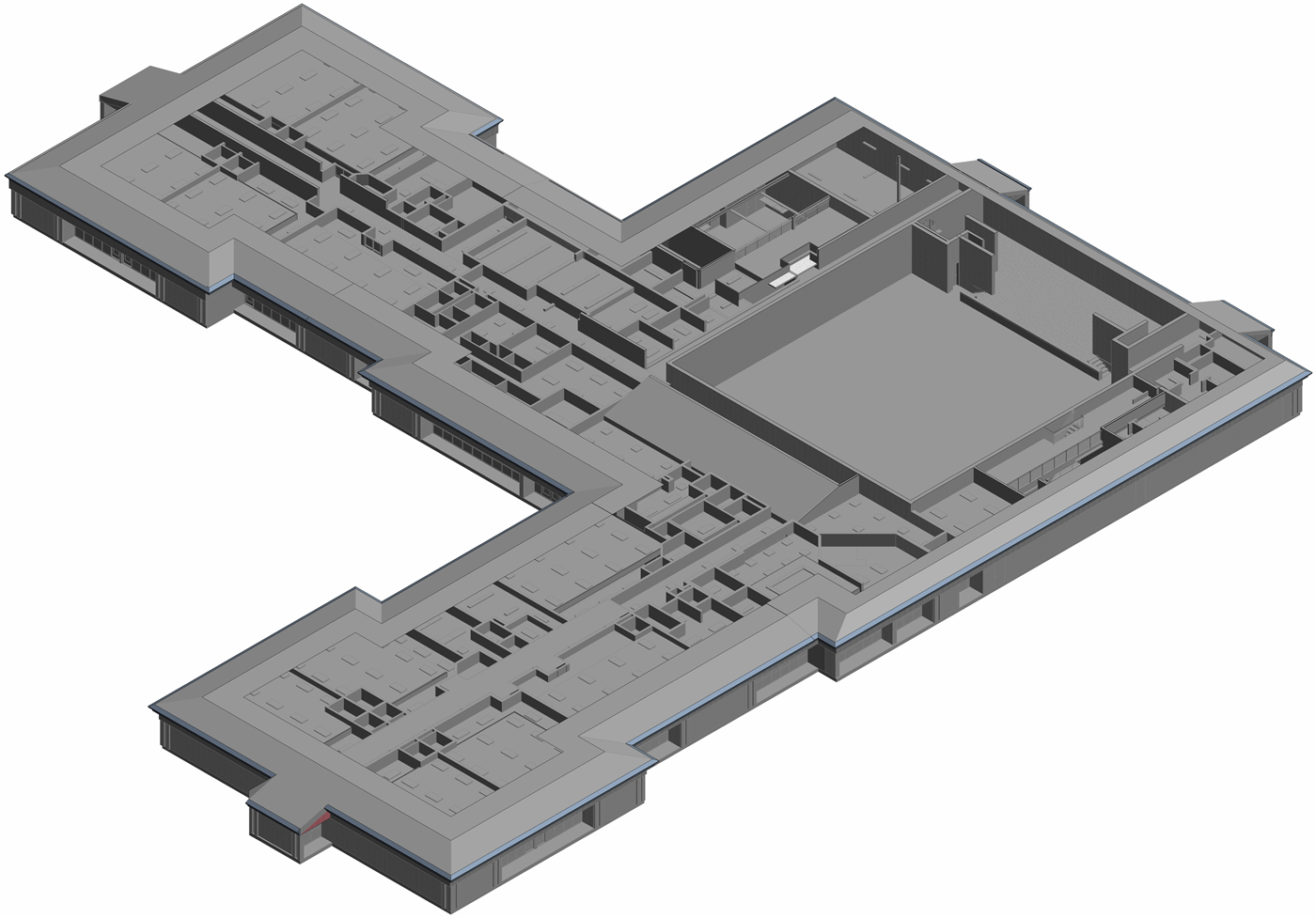 3D rendered massing model of a school building in Vineland, NJ